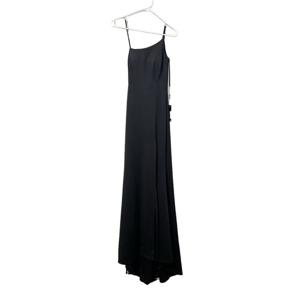 La Femme Women's Black One-Shoulder Formal Gown Size 0 Long Dress - Picture 3 of 6